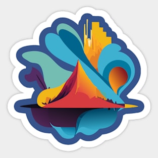 abstract landscape Sticker